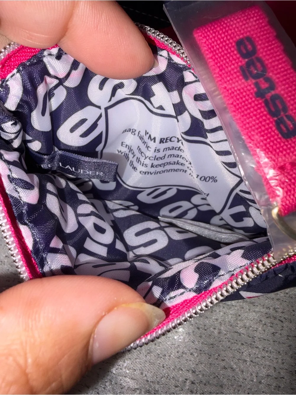 NWT Estée Lauder 2-Piece Puffy Quilted Cosmetic Bag Set – Pink & Navy Floral